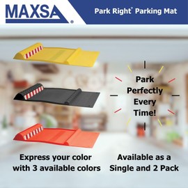 Maxsa 37356-2PK Park Right 21" x 11" x 2" Parking Mat, Yellow, Amazon Exclusive