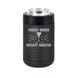 MIP Can Bottle Cooler Insulated Drink Holder Cat Face Need Beer Right Meow