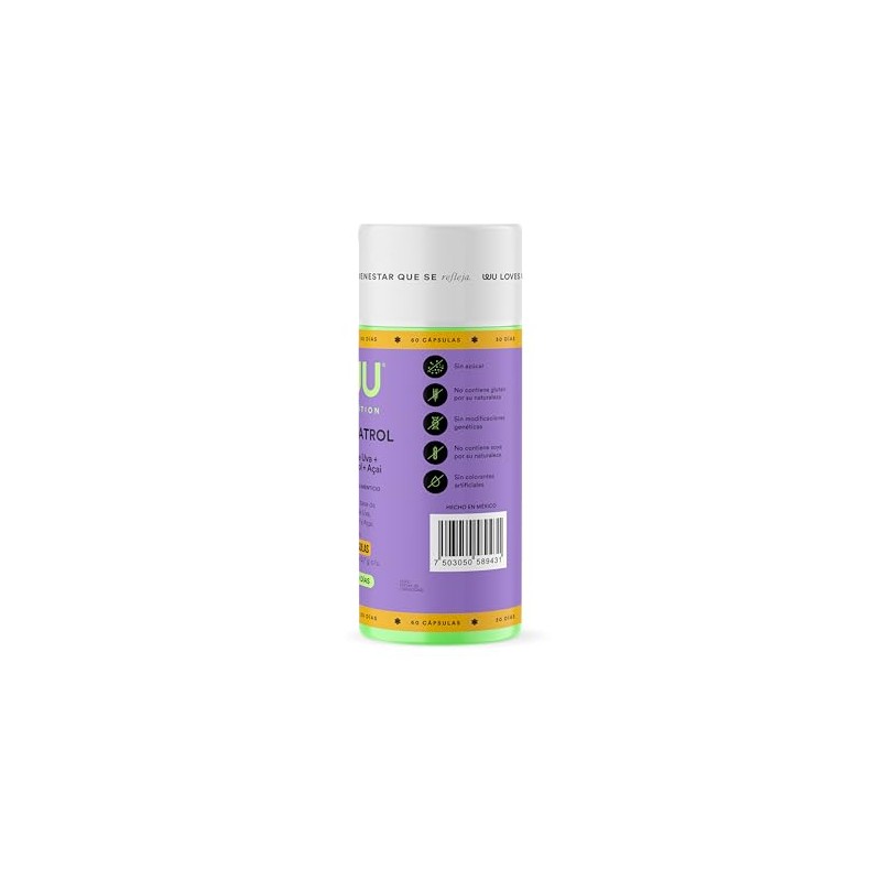 WU Nutrition RESVERATROL | Semilla de Uva + Resveratrol +