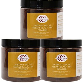 Civilized Coffee Decaffeinated Instant Assam Black Tea Powder for Hot Tea, Iced Tea & Baking (8oz) 3 pack