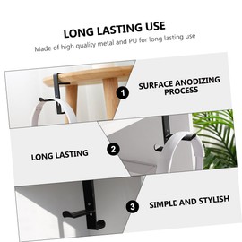 KONTONTY Creative Headphone Stand Holder Pu Pad Easy to Install Headset Hanger for Gamers and Metal Desktop Mount for Earphones and Headsets