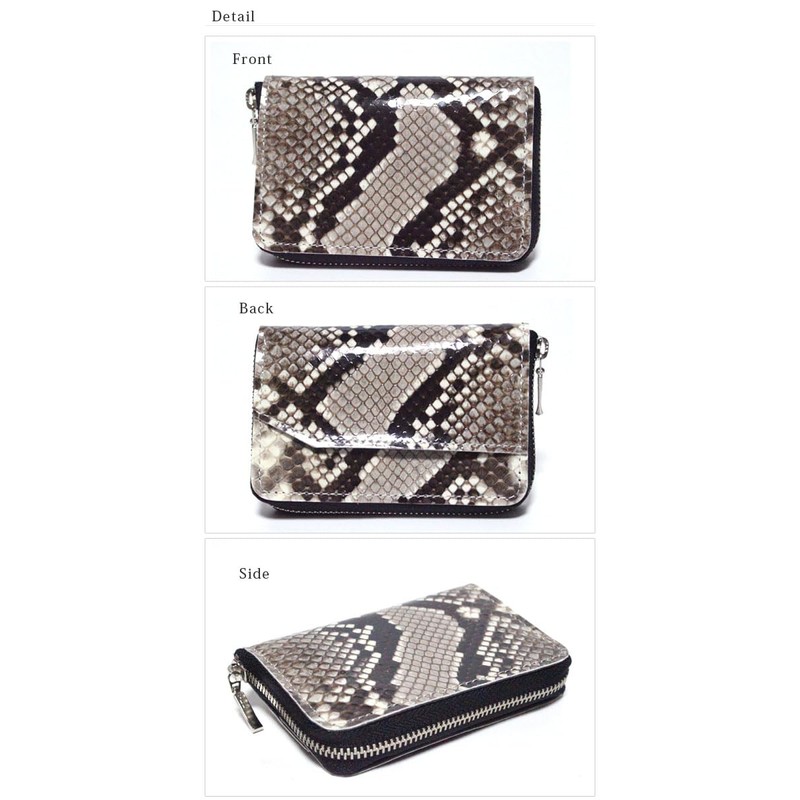 Berkut Diamond Python Coin Purse, Glossy YKK Zip, Feng Shui
