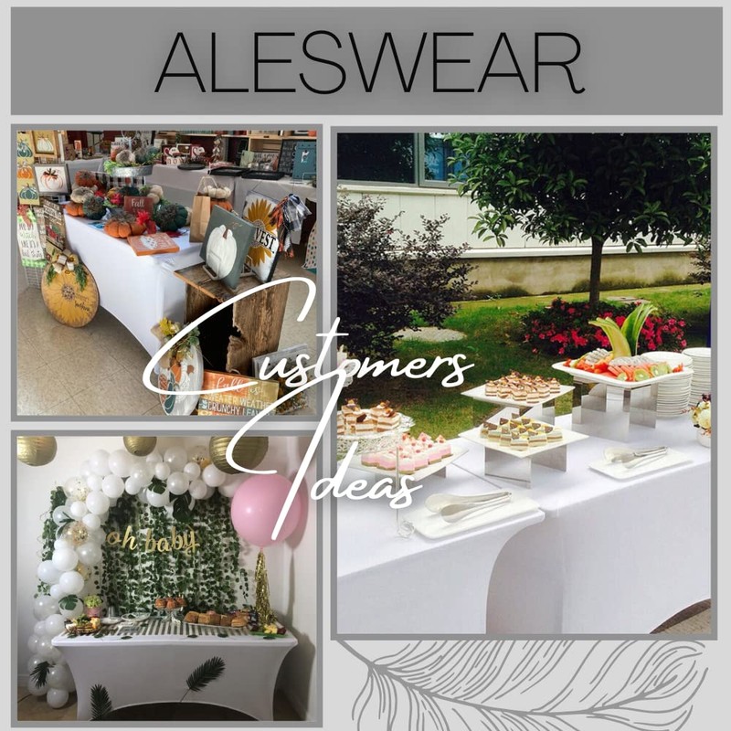 ALESWEAR 6ft Spandex Tablecloths for Home Rectangular Table Fitted Stretch