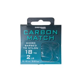 Drennan Carbon Match Hooks To Nylon - 20 to 2lb