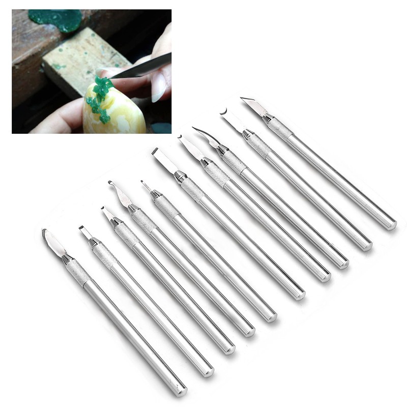 10Pcs Iron-nickel Alloy DIY Carving Pen Engraving Knife Jewelry Making