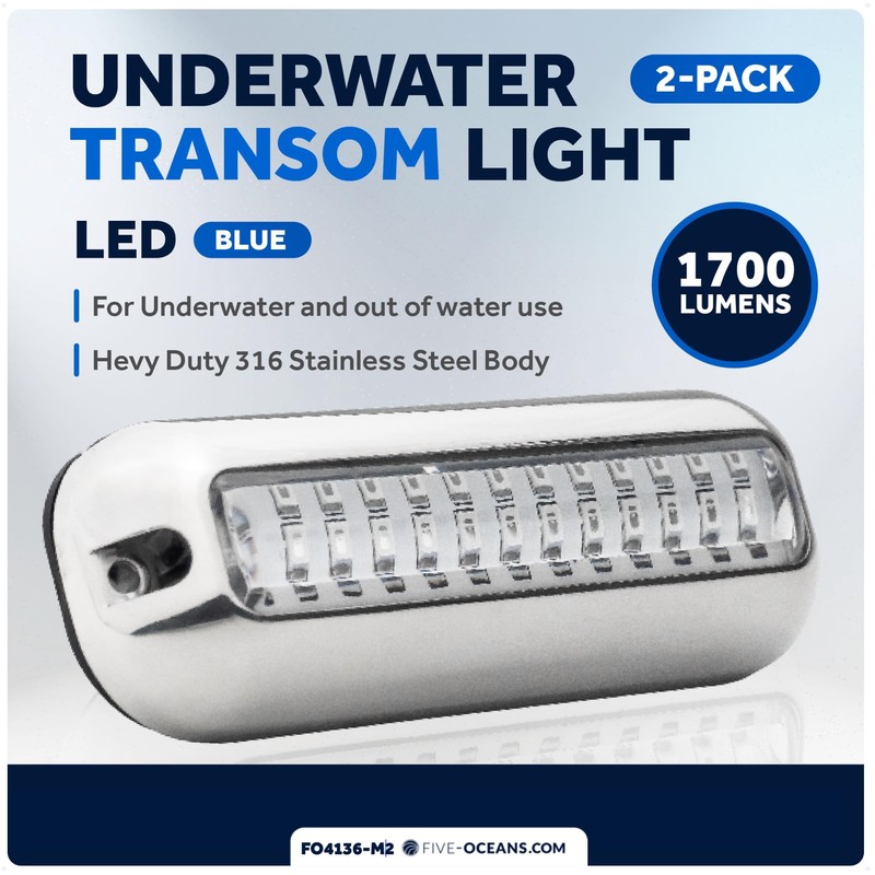 Five Oceans 2-Pack Underwater Boat Lights - Boat Cockpit Light,