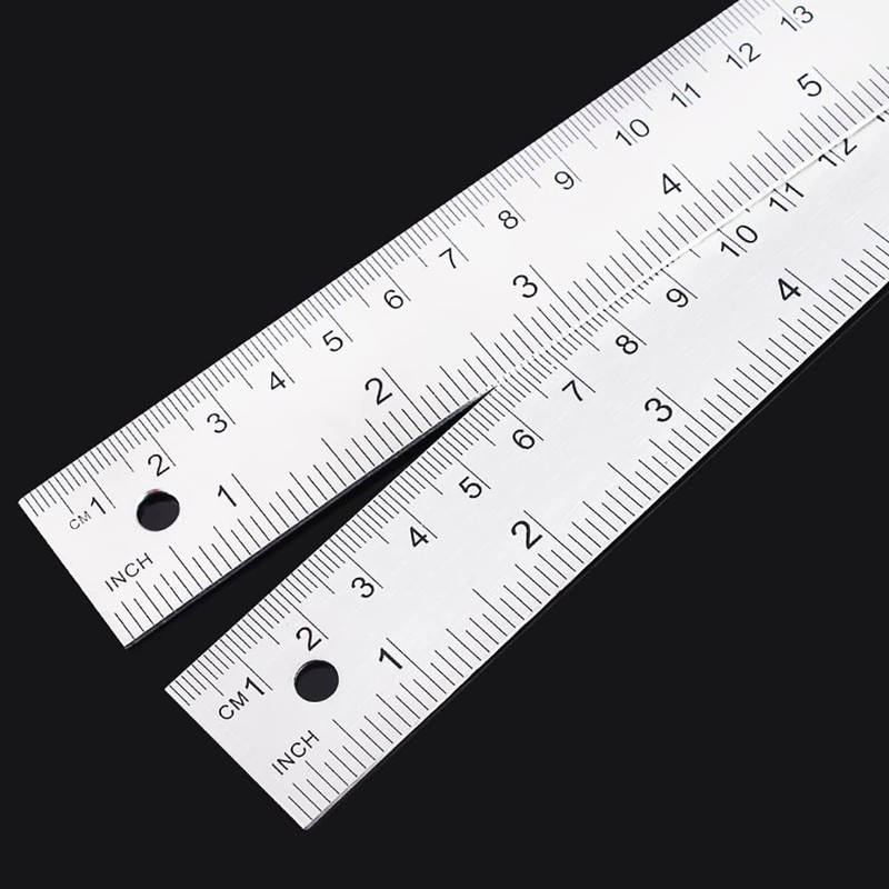 VOANZO 8 inch/200mm Stainless Steel Ruler Protractor Angle Measurement Tool