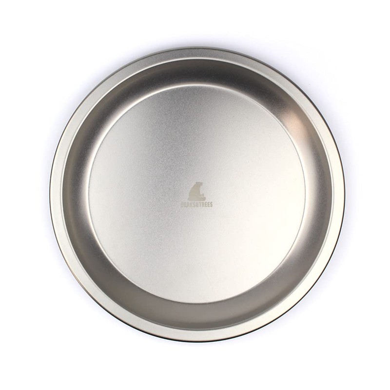 PEAKS&TREES Outdoor Camping Plate, Titanium, Plate, 8.3 inches (21 cm),