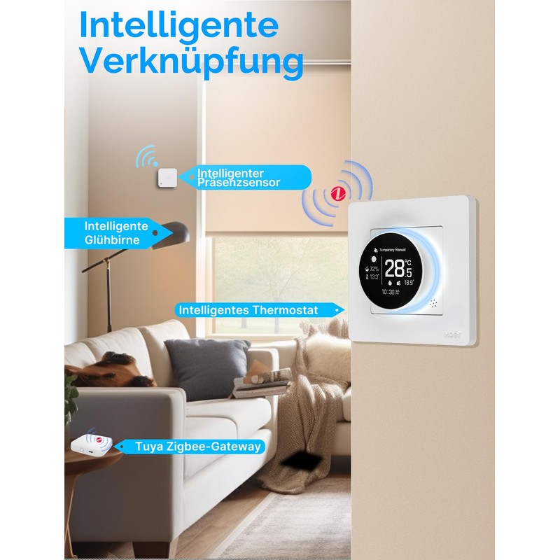 MOES Smart Thermostat Underfloor Heating Water, Zigbee Room Thermostat Underfloor