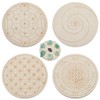 ORIGACH 4 Patterns Wooden Crystal Grids 15x15 cm Round Sacred