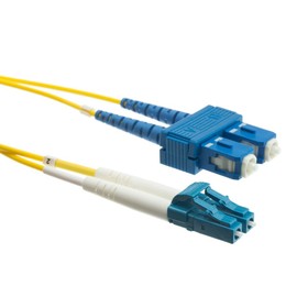 CableWholesale Fiber Optic Cable, 10 Meter (33 feet) LC to SC (Lucent Connector to Subscriber Connector) Duplex 9/125 Single-Mode Fiber Optic LC-SC Optical Connection Cable