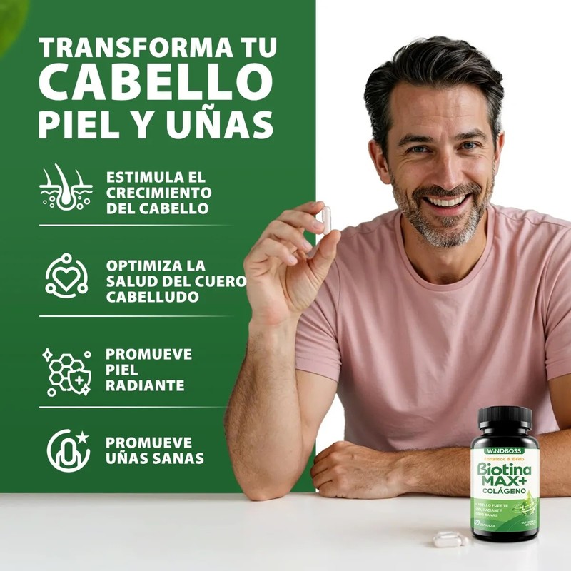 Windboss Biotina Contribuye Al Mantenimiento Del Cabello,