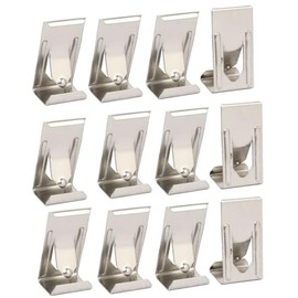 TA-VIGOR 12Pcs Silver Tone Metal Spring Turn Clip Picture Frame Hangers 26mmx14mm Photo Frame Hooks for Hanging Pictures, Signs, Wooden Frames, Wall Mount Display and DIY Craft Projects