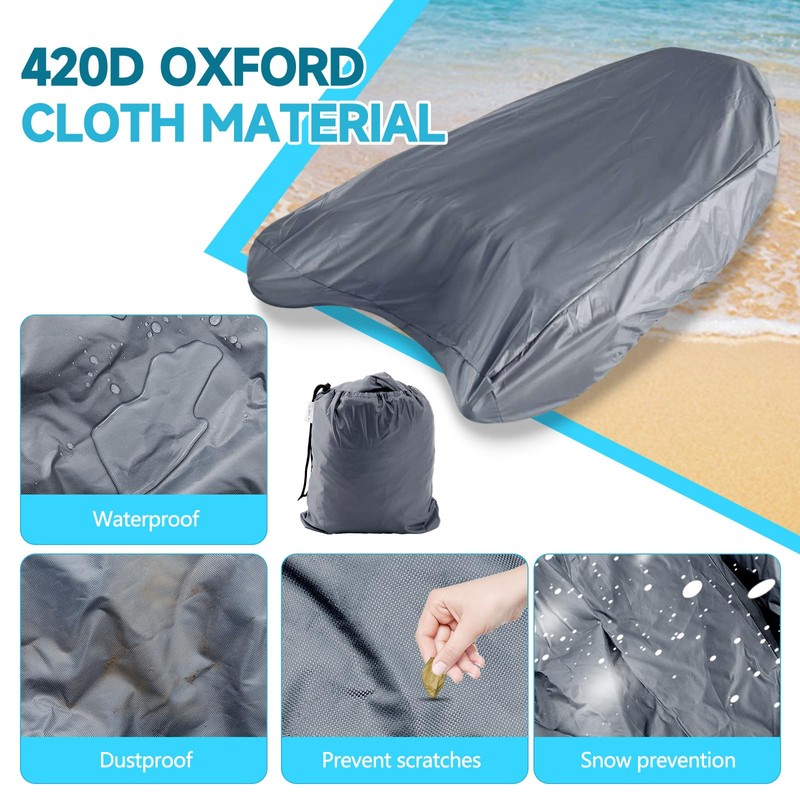 Mindsoft UV Resistant Inflatable Dinghy Boat Cover, Waterproof 420D Marine