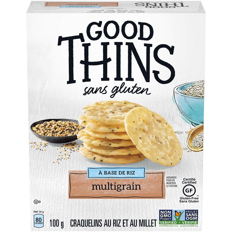 Mondelez Canada Inc Good Thins Rice Thins Multigrain Saltines, 100g/3.5oz,