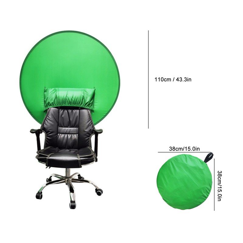 Collapsible Webcam Background Photography Chromakey Green Chair Green Screen Backdrop