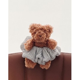 IERLOR IERRELLOR Colombd'Or (W) Pleated Hair Scrunchie Silver + Teddy Bear Keyring SET HL1H66121SVXXX