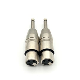 Qczhiwen XLR 3 Pin Female Male to 1/4" 6.35mm Male Audio Mono Adapter TS Socket Jack for Microphone Mixer, XLR Connector Plug Converter, Metal Adapter, (2-Pack)