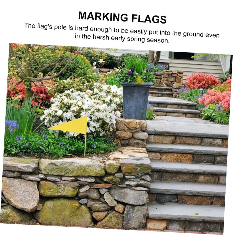 CORHAD 5 Pack Lawn Sprinkler Flags Iron Yard Markers Garden