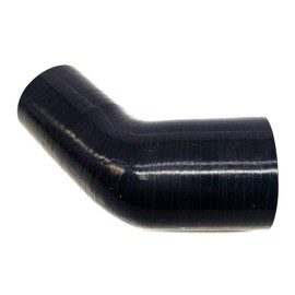 HEAAEH RACING 45 Degree ID 2.75 Inch To 3.0 Inch 4Ply Elbow Reducer Silicone Hose Coupler Black (70-76MM)