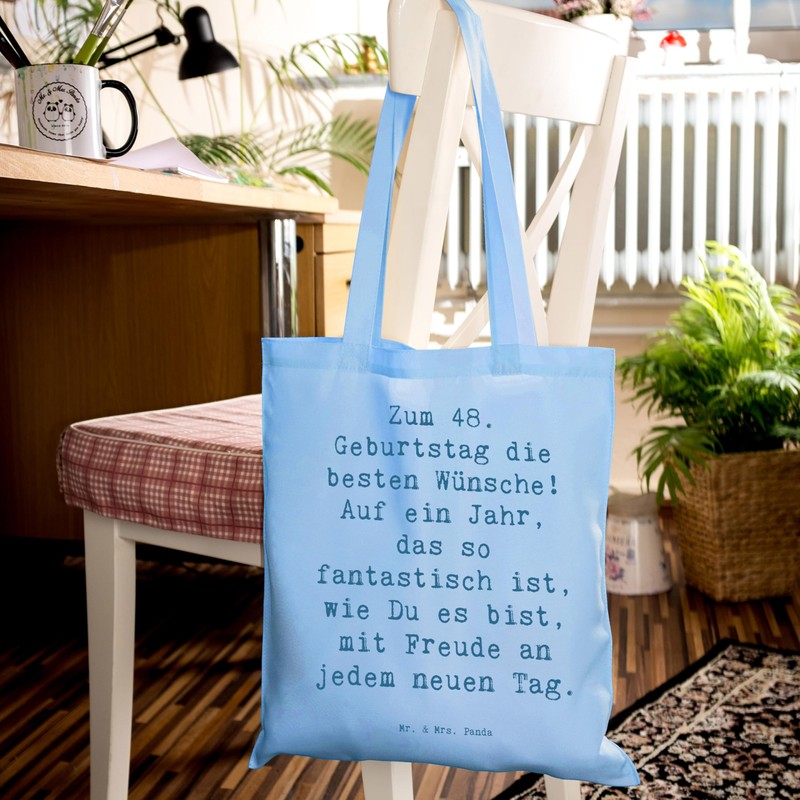 Mr. & Mrs. Panda Tragetasche Spruch 48. Geburtstag - Geschenk,