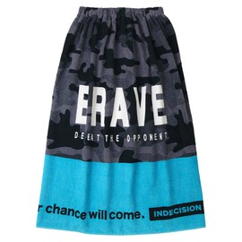 Blue Sail Wrap Towel, 31.5 inches (80 cm), Kids, Boys, 100% Cotton, Name Tag, Pool Towel, Roll Towel, E: Camouflage Black
