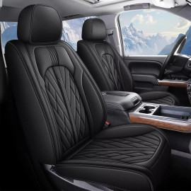 Car Front Rear Leather Truck Seat Covers For GMC Sierra 1500 2007-2018 Full Set