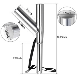 NovelBee Stainless Steel Outrigger Boat Fishing Rod Holder,Fishing Rod Pole Holder for Marine Boat Yacht (Double Outrigger Rod Holder)