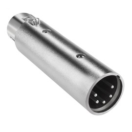 QIANRENON 5Pin XLR to 3Pin XLR DMX Converter Adapter 5Pin XLR Male to 3Pin XLR Female Audio Connector XLR 5Pin to 3Pin Conversion Expansion, for DMX Stage Lighting Dimmer Console Microphone