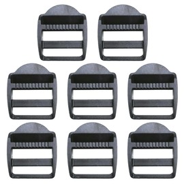 JEYORZY Pack of 8 Backpack Ladder Buckle Clamp, Ladder Slider 38 mm, Backpack Ladder Buckle Clamp Ladder Buckles for Backpack, Webbing, Bags, Black