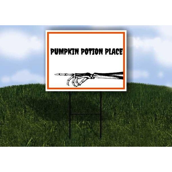 PUMPKIN POTION PLACE Halloween Skeleton Left Arrow Single Sided 18x24