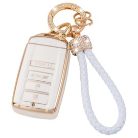 HIBEYO Key Fob Cover Compatible with Honda Acura RLX MDX CDX TLX-L NSX RDX Accessories Soft TPU Key Case Shell Holder with Keychains-E Type