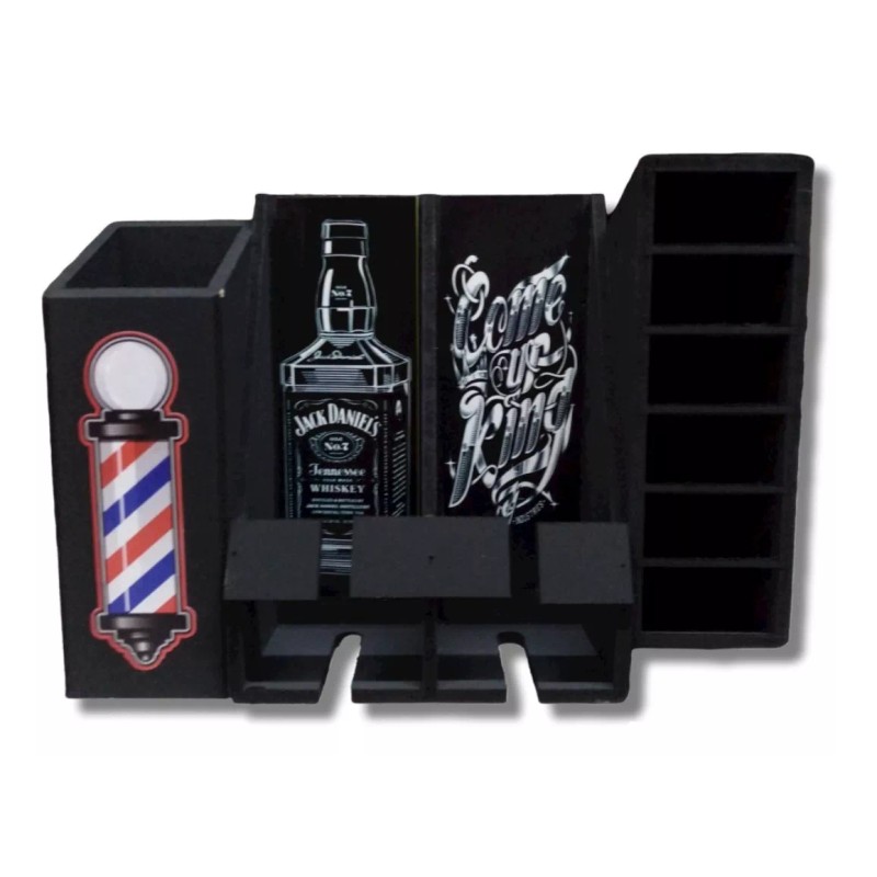 Vintage Porta Maquinas De Madera Negro Para Herramientas Barber Ch