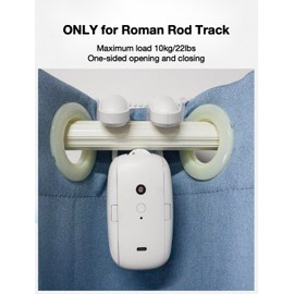 Automatic Curtain Opener, Electronic Curtain Opener, Smart Curtain Opener with APP/Voice Control Only for Roman Rod Tracks, Compatible with Alexa Google Home Timer Light & Temperature Sensor