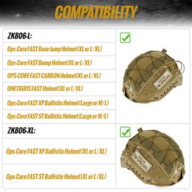 OneTigris Multicam Helmet Cover ZKB06 No Helmet - Cloth Cover for Fast Helmet in Size M/L & Non-Fast Bump Helmet in Size L/XL, Brown, Large