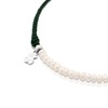 TOUS Women's Green Nylon Cultured Pearl Bracelet with Bear Motif