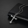 OIDEA Men's Cross Bible Necklace: Bible Prayer Cross Pendant with