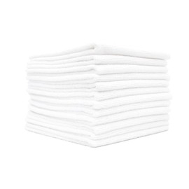 (12-Pack) 16 in. x 16 in. Commercial Grade All-Purpose Microfiber HIGHLY ABSORBENT, LINT-FREE, STREAK-FREE Cleaning Towels - THE RAG COMPANY (White)