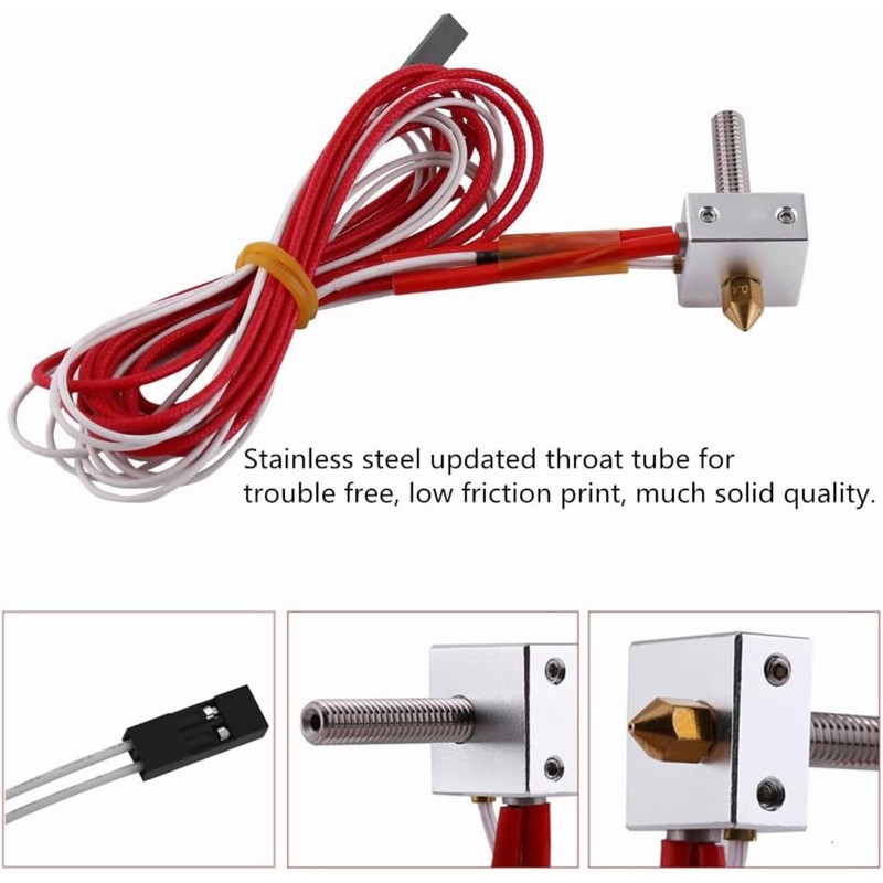 3D Printer Assembled Hot End Kit, Hotend Heating Block Kit,
