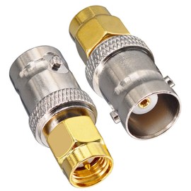 Boobrie BNC SMA Coaxial Connector 2 Pieces SMA Male to BNC Female Coaxial Plug Low Loss Coaxial Adapter for RF Antennas, WiFi Devices, WLAN, Ham or Handheld Radios, Scanners, SDR