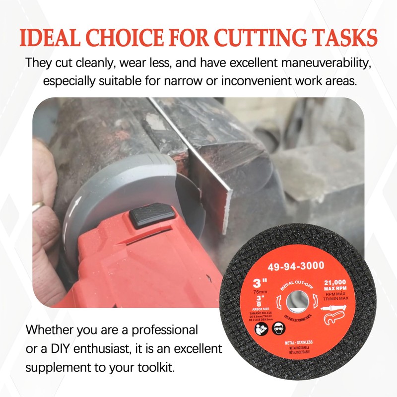 49-94-3000 3" Metal Cut Off Wheel for Milwau-kee Set of