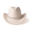 EOGIMI Glitter Rhinestones Cowboy Hats for Women Wide Brim Felt