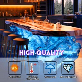 Deep Pour Epoxy Resin - 1.5 Gallon Crystal Clear Resin Epoxy Kit for 2-4" Pour Depths: Not Yellowing and No Bubble Self Leveling, for River Tables, Flower Preservation, and Mold Crafts Mix 2:1 Ratio