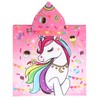 com-four® Bath Poncho with Hood, Beach Towel with Unicorn Motif,