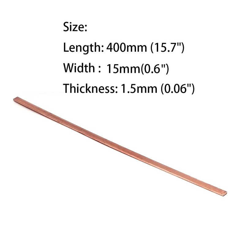 4PCS C110 Copper Flat Bar, 0.06" Thickness x 0.6" Width