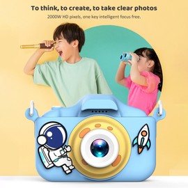 Andoer Cartoon Kids Camera Kids Digital Camera for Boys And Girls with Dual Lenses 2-inch IPS Screen 32GB Extended Memory 20 Megapixels Resolusion 1920P Video Camcorder 32GB Memory Card & Card Reader