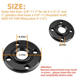 (4 Pack) N134467 Angle Grinder Nut Angle Grinder Hex Hole Flange Nuts Compatible with DeWalt Angle Grinder, for DWE402 DWE4012 DWE4120 Angle Grinder Replacement Parts - 5/8-11