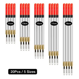 Realure 20 Pcs/5 Sizes Fishing Floats Set 11/13/15/17/19 cm Fishing Tackle Wagglers Straight Insert Fishing Pipe Transparent Coarse Tube for Deep Water Sea Fishing Bait Suspend in Target Water Layer