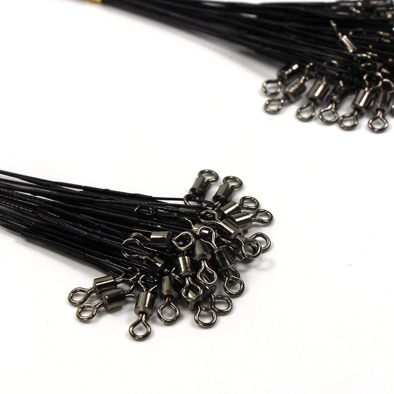 Stainless Steel Wire Leader for Fishing with Swivels and Snaps