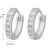 18K Oro Blanco Chapado Aretes con Diamante con Zirconia Cúbica,